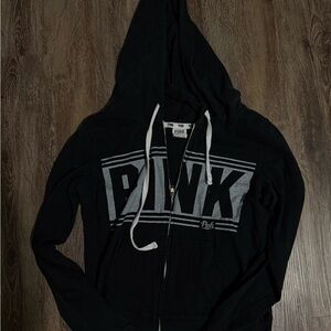 Y2K PINK Victoria's Secret Black Hoodie